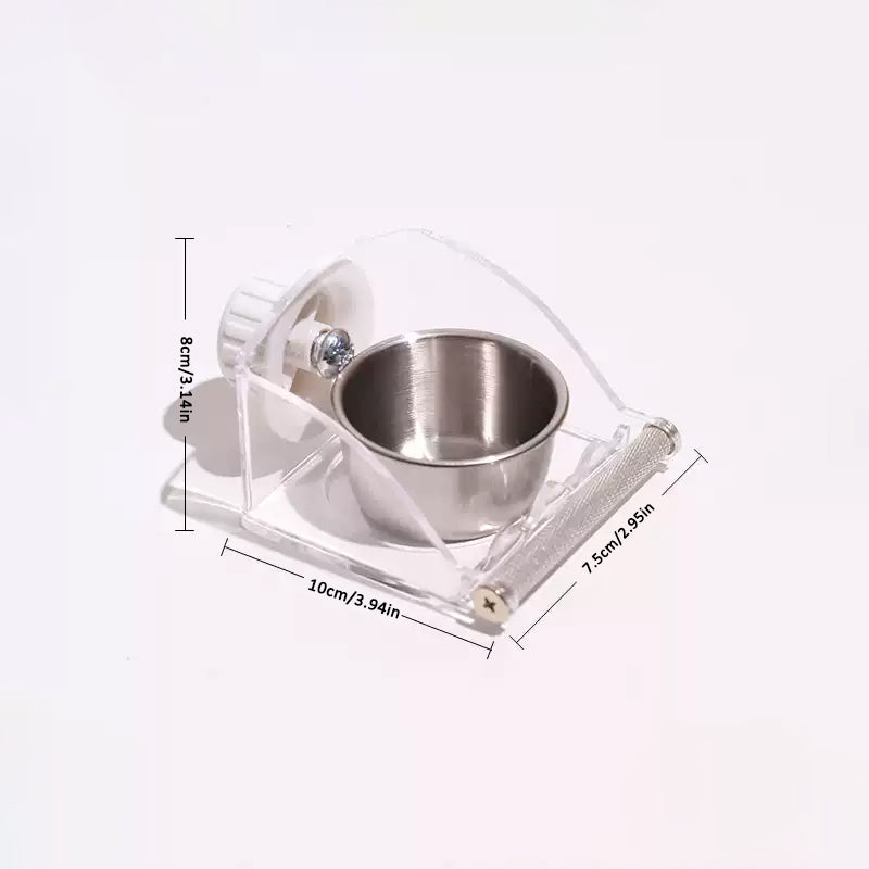 Rywell Acrylic No-Mess Bird Feeder with Perch – Automatic Seed Catcher for Parrots & Parakeets