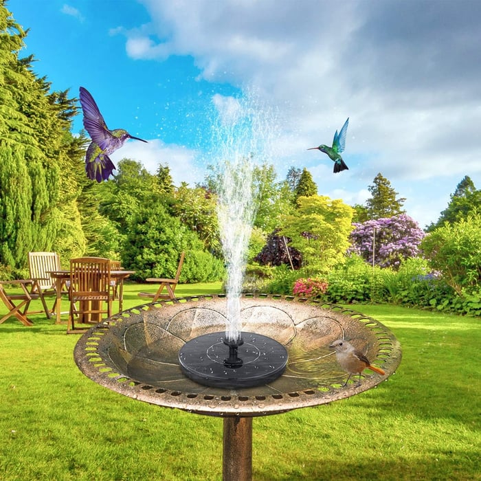 Rywell Solar-Powered Birdbath Fountain