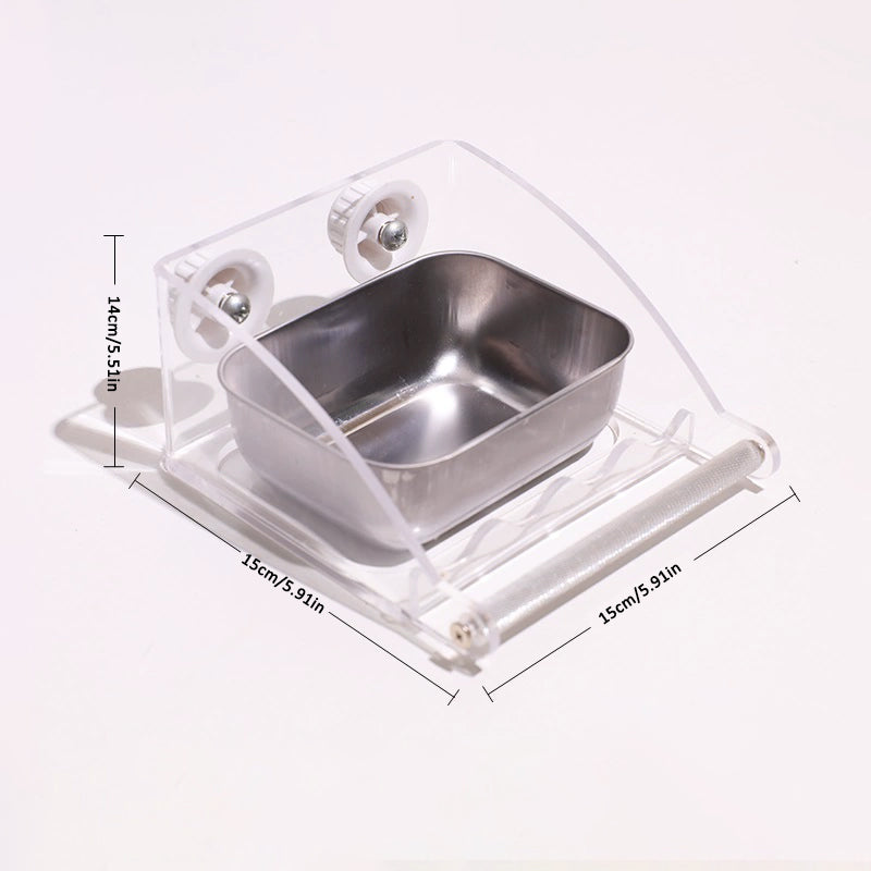 Rywell Acrylic No-Mess Bird Feeder with Perch – Automatic Seed Catcher for Parrots & Parakeets