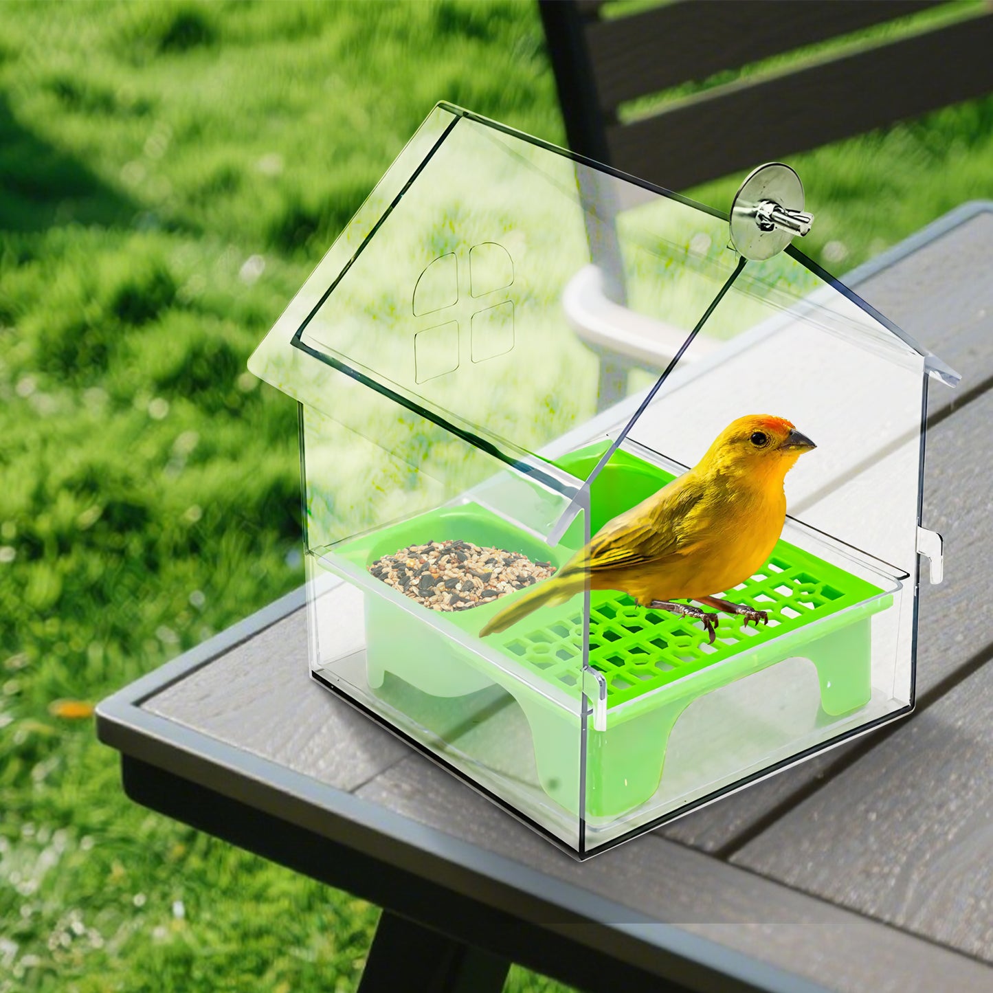 Rywell Hanging Parrot Bird Feeder – Spill-Proof & Splash-Proof Food Dispenser for Budgie, Lovebird, Cockatiel, Sun Conure
