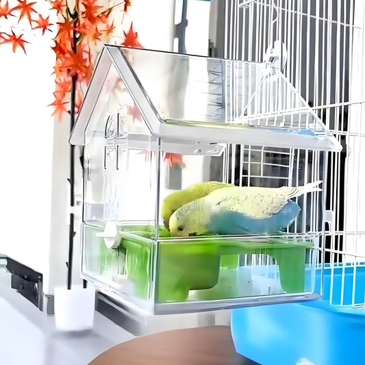 Rywell Hanging Parrot Bird Feeder – Spill-Proof & Splash-Proof Food Dispenser for Budgie, Lovebird, Cockatiel, Sun Conure