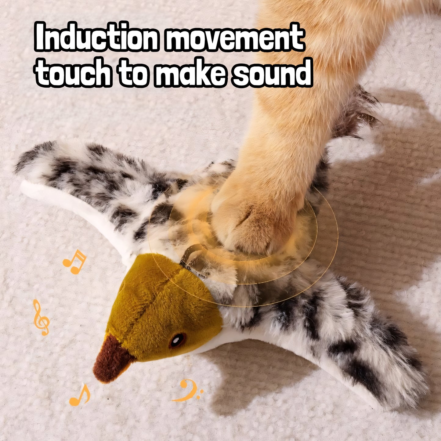 Rywell Interactive Electric Cat Toy – Realistic Flapping Bird with Sound, Hunting Training & Self-Play Teaser Wand for Cats