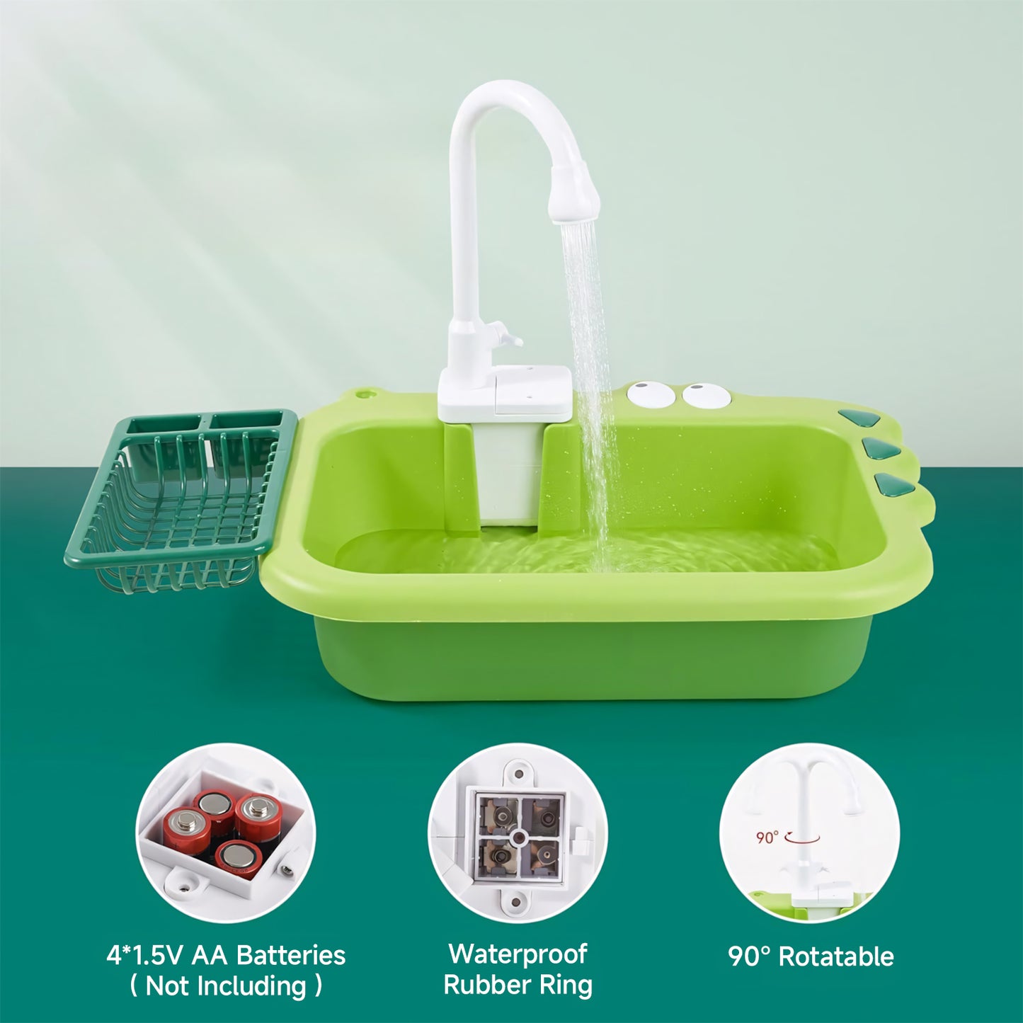 Rywell Multi-Functional Bird Bath with Faucet – Outdoor Bird Play Basin, Bird Shower & Water Fun Toy