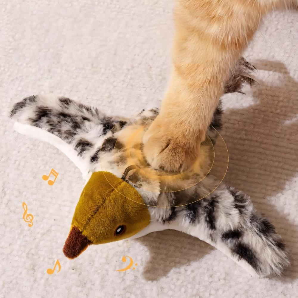 Rywell Interactive Electric Cat Toy – Realistic Flapping Bird with Sound, Hunting Training & Self-Play Teaser Wand for Cats