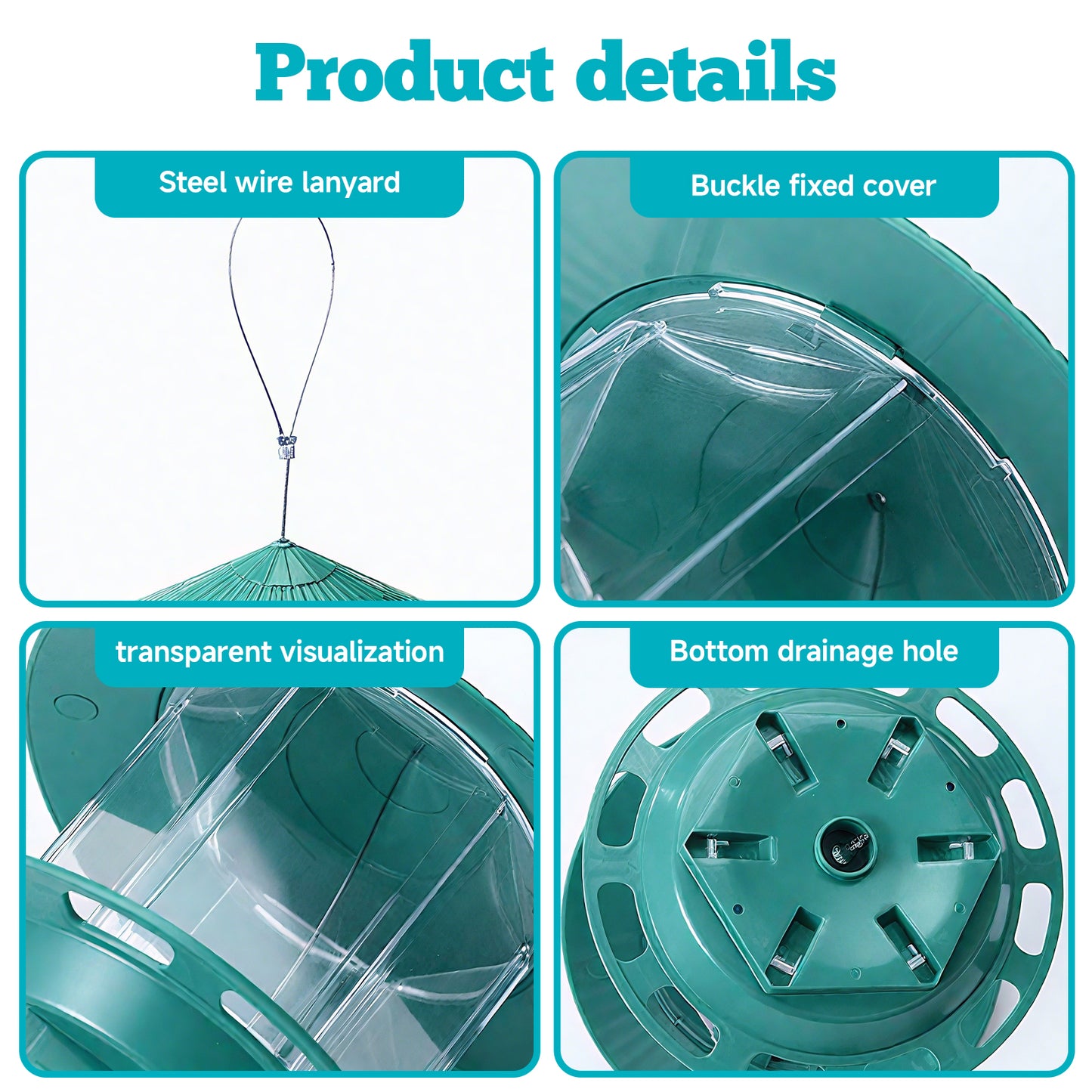 Rywell Durable Window Bird Hanging Feeder