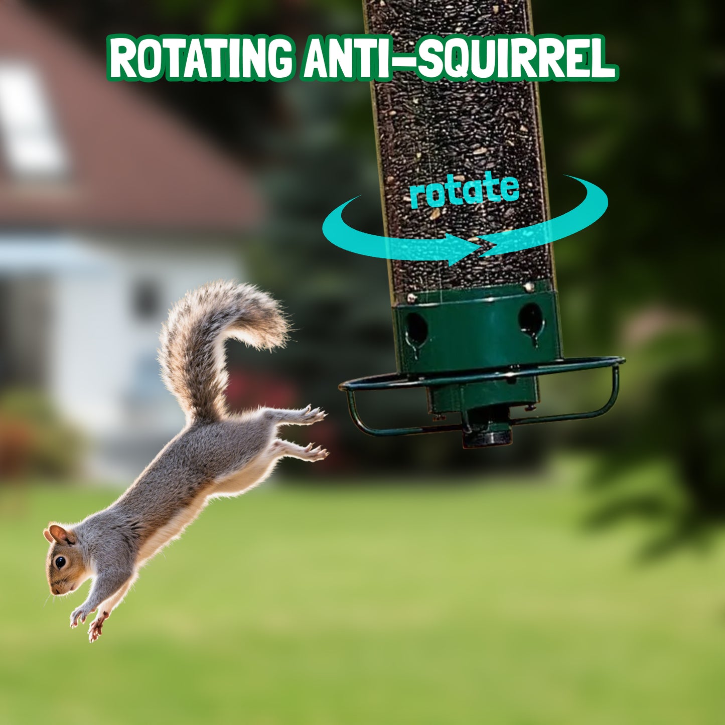 Rywell Weight-Activated Hanging Bird Feeder – Squirrel-Proof, Rotating Wild Bird Feeder for Outdoors