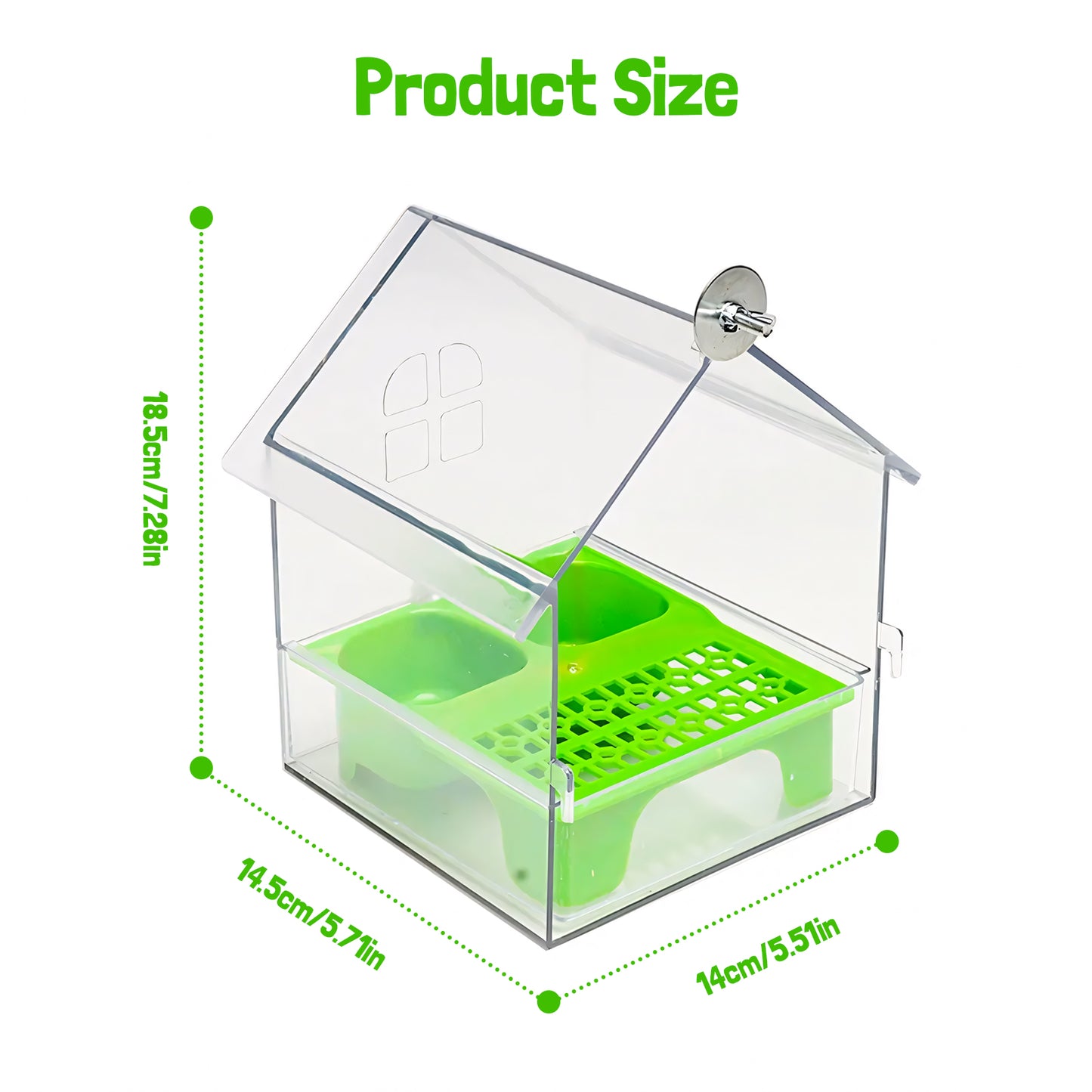 Rywell Hanging Parrot Bird Feeder – Spill-Proof & Splash-Proof Food Dispenser for Budgie, Lovebird, Cockatiel, Sun Conure