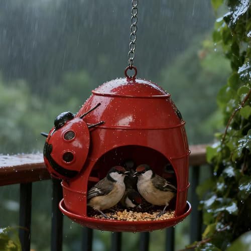 Rywell Outdoor Bird Feeder - Weatherproof Funny Food Holder,Outdoor Bird Feeders Garden Decor,for Attracting Finch Hummingbird Garden Patio Porch Balcony Terrace Landscape