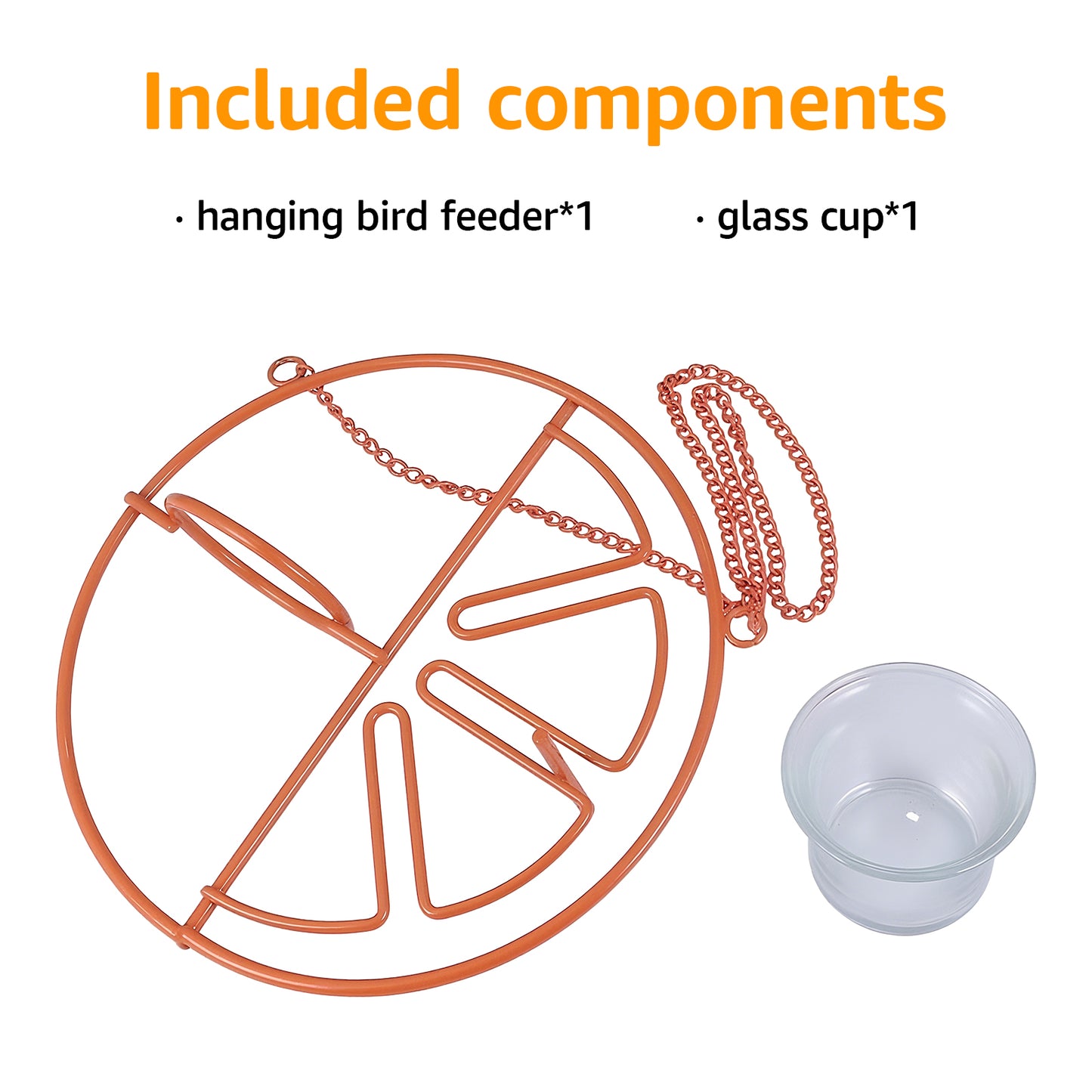 Rywell 2-in-1 Hanging Clementine Oriole & Humming bird Feeder