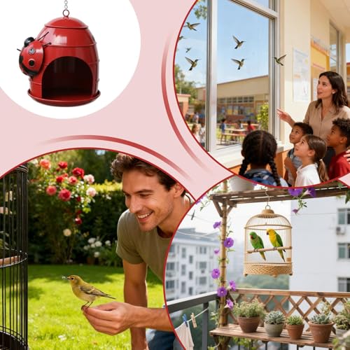 Rywell Outdoor Bird Feeder - Weatherproof Funny Food Holder,Outdoor Bird Feeders Garden Decor,for Attracting Finch Hummingbird Garden Patio Porch Balcony Terrace Landscape