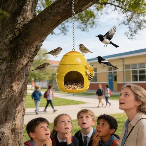 Rywell Outdoor Bird Feeder - Weatherproof Funny Food Holder,Outdoor Bird Feeders Garden Decor,for Attracting Finch Hummingbird Garden Patio Porch Balcony Terrace Landscape