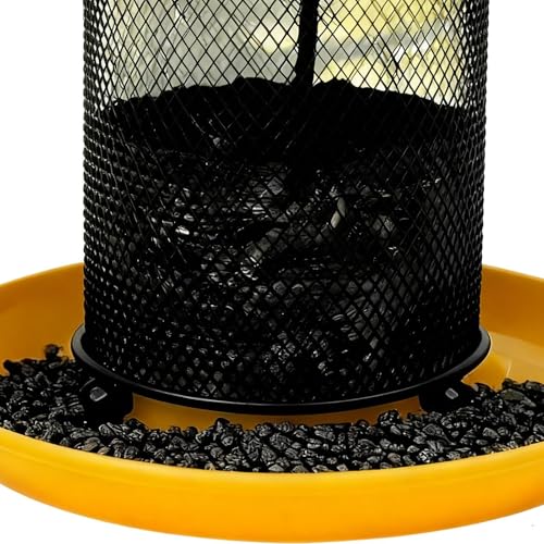 Rywell Bird Feeder for Finches, Tubular Mesh Garden Feeder with Tray, Wild Bird Feeders - for Garden, Yard, Patio, Balcony, Tree, Fence