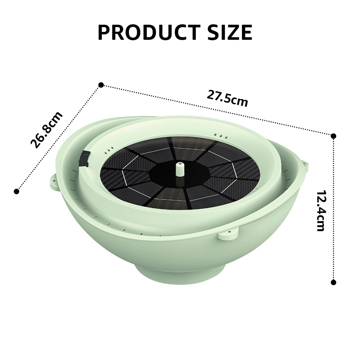 Bagno solare per uccelli Rywell con sistema automatico di riciclo e filtraggio dell'acqua