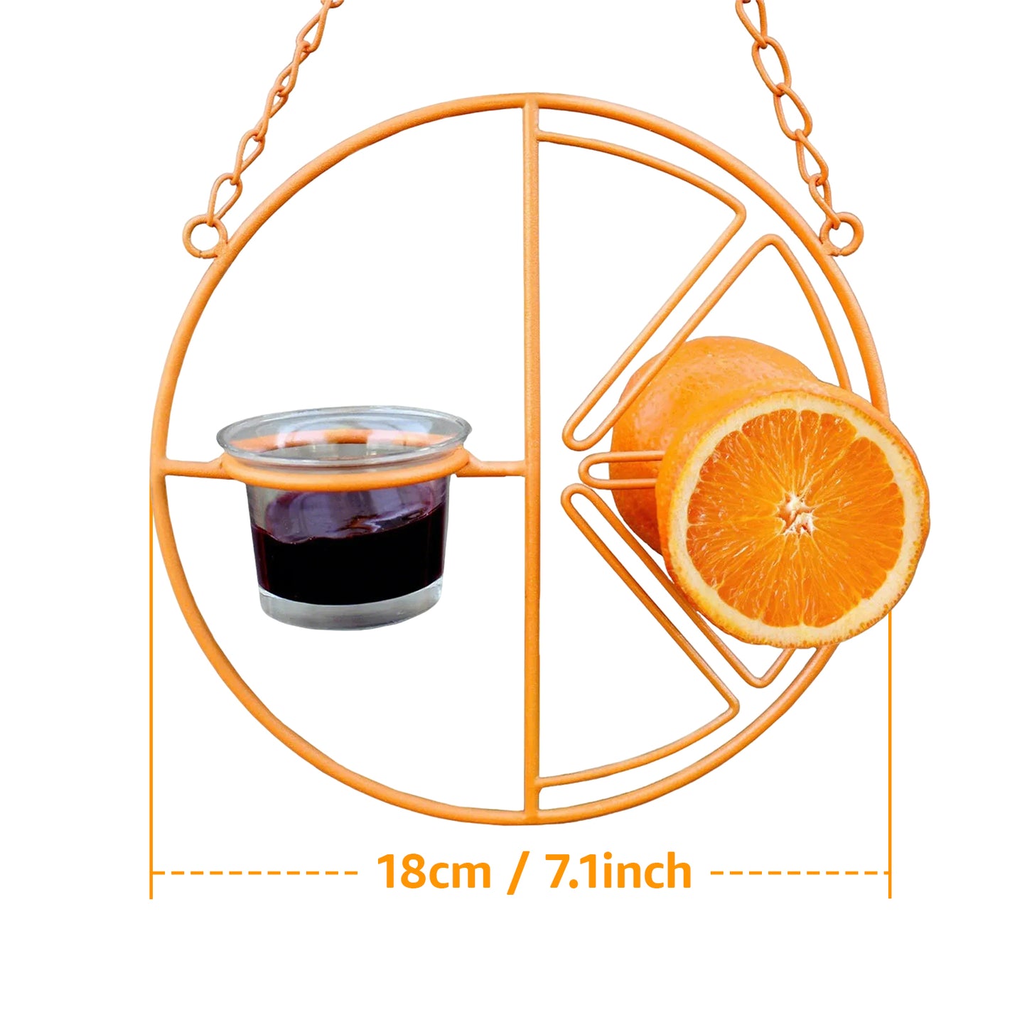 Rywell 2-in-1 Hanging Clementine Oriole & Humming bird Feeder