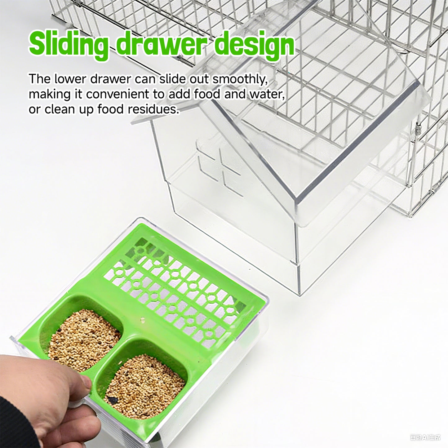 Rywell Hanging Parrot Bird Feeder – Spill-Proof & Splash-Proof Food Dispenser for Budgie, Lovebird, Cockatiel, Sun Conure