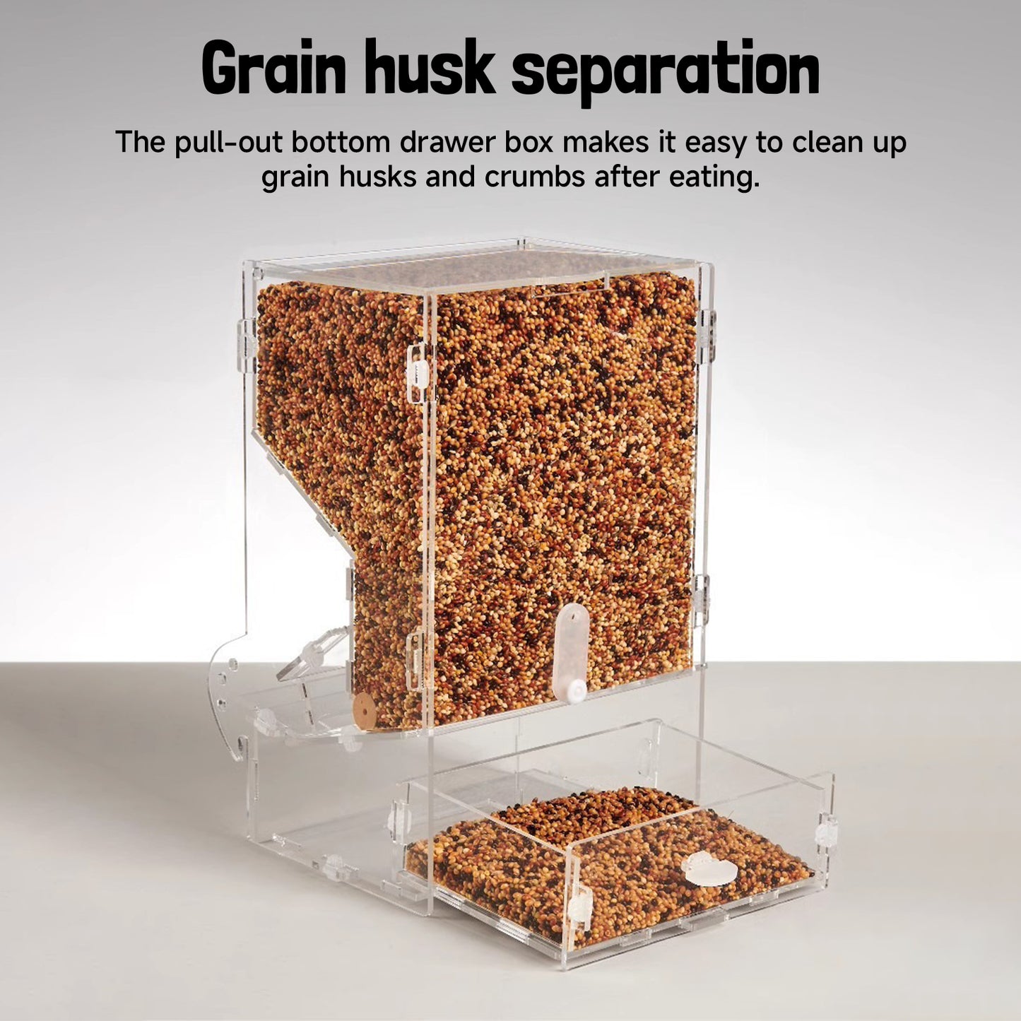 Rywell Parrot Bird Feeder Box – Spill-Proof Automatic Hanging Seed Dispenser for Birds