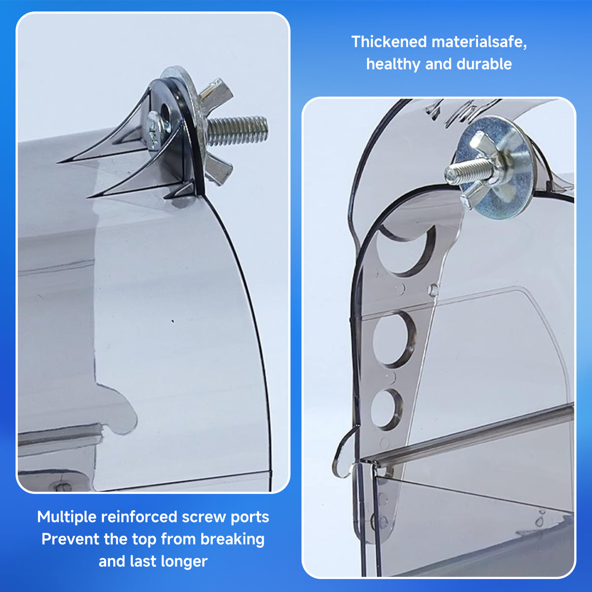Rywell Bird Bath Cage, Cleaning Pet Supplies Cockatiel Bird Clear Bathtub with Bottom Drawer for Little Bird Parrots Spacious Parakeets Portable Shower for Most Birdcage
