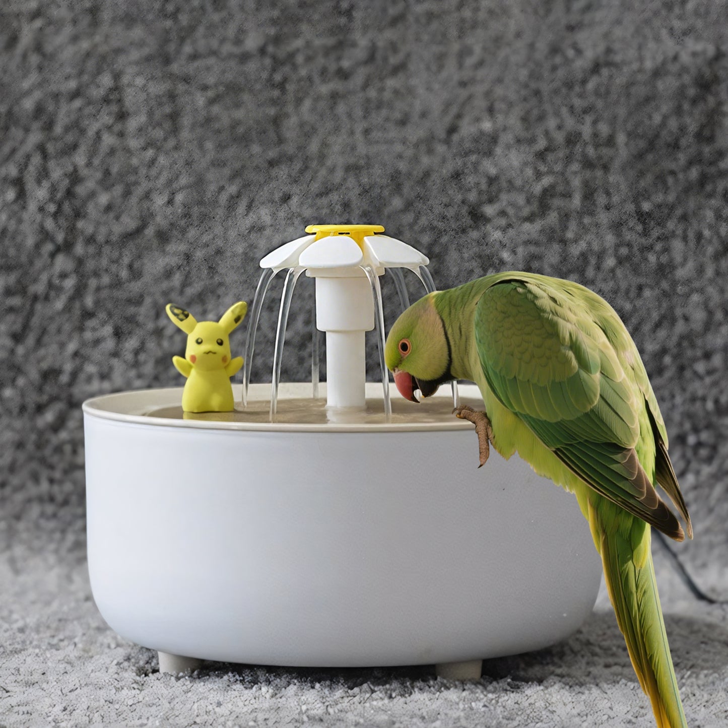 Rywell USB Charging Automatic Bird Bath Fountain with Circulating Water for Parakeets, Parrots & Small Birds