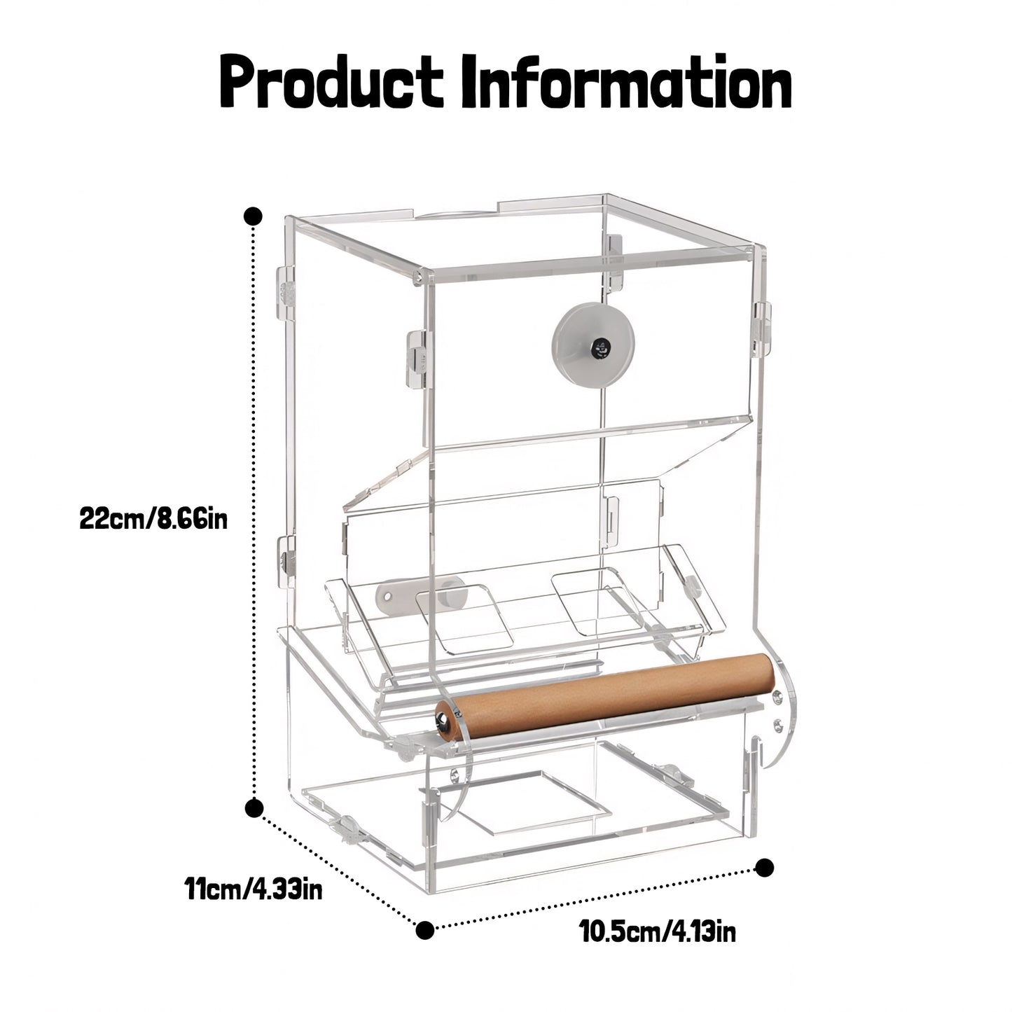 Rywell Parrot Bird Feeder Box – Spill-Proof Automatic Hanging Seed Dispenser for Birds