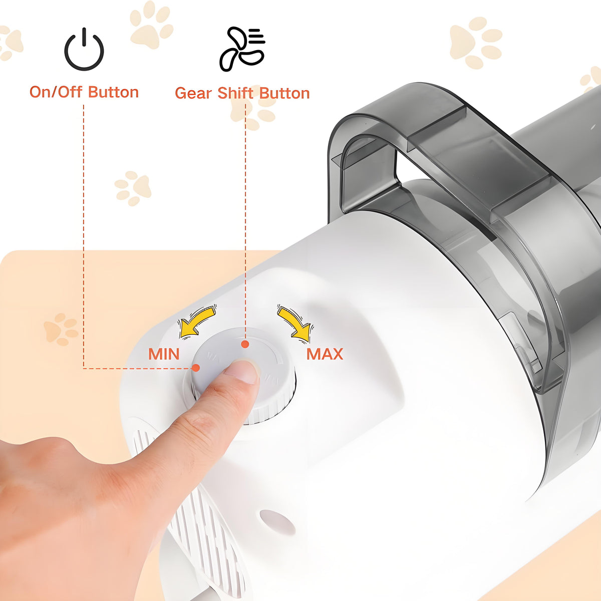 Rywell Pet Grooming Vacuum Kit for Dogs & Cats – Hair Clipper, Shedding Brush & Low Noise Pet Hair Remover