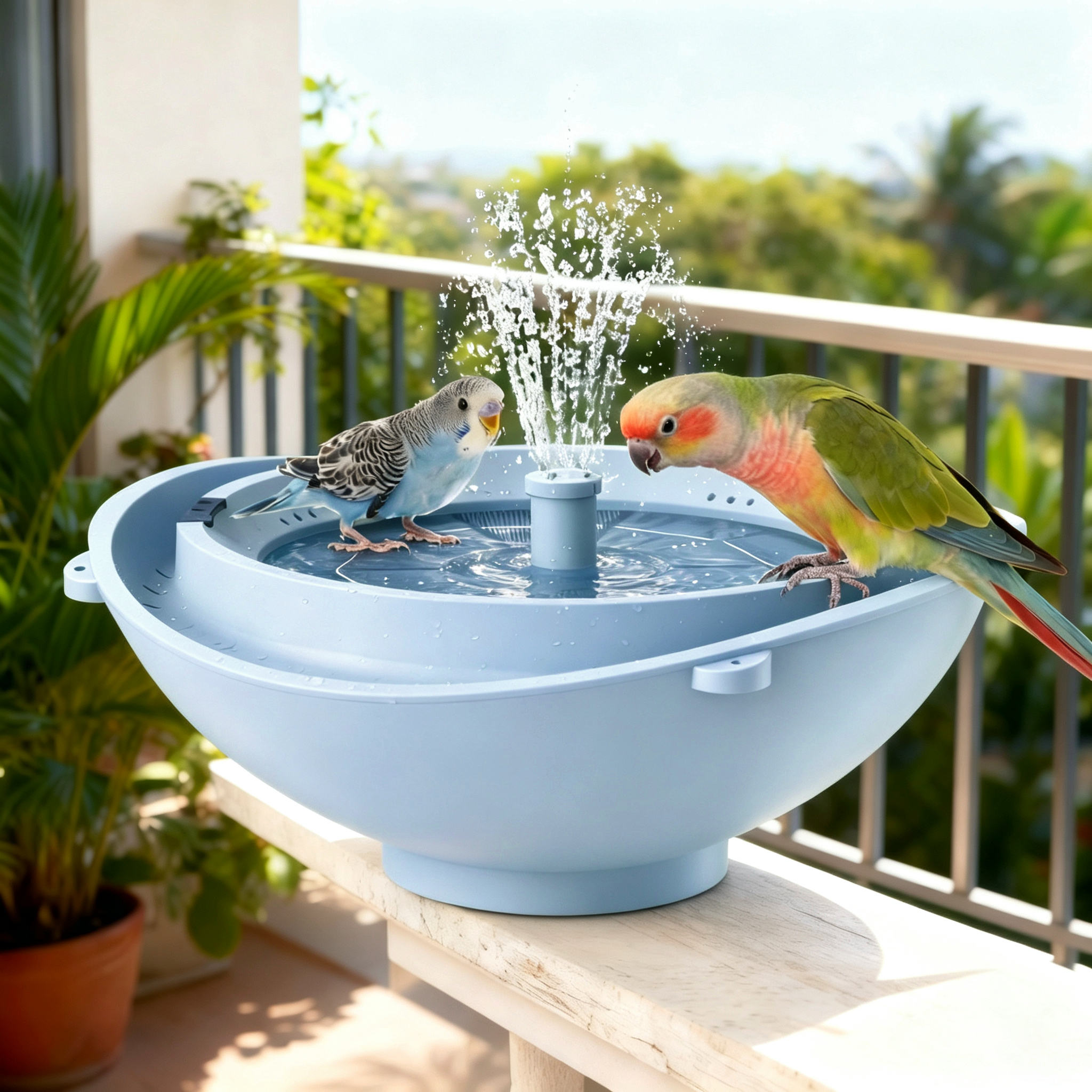 Rywell Solar Birdbath with Automatic Water Recycling & Filtration System