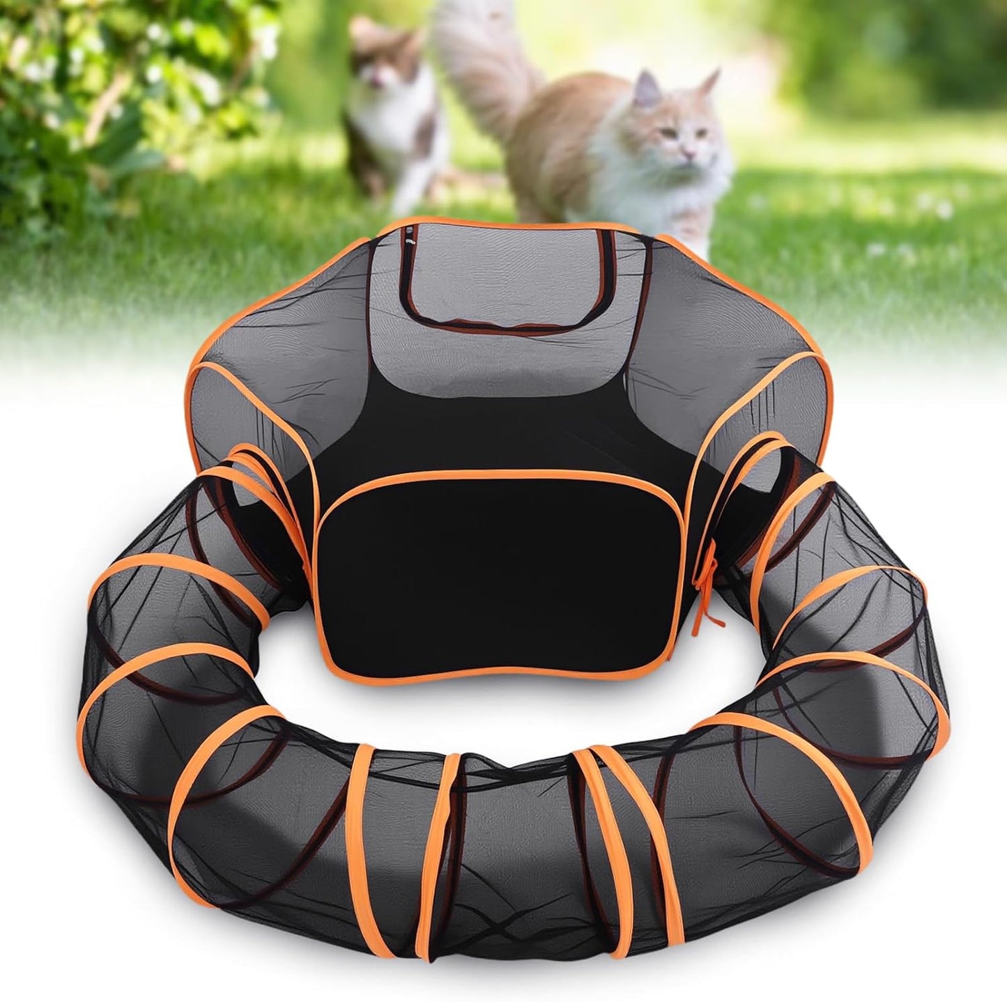 Rywell Portable Outdoor Cat Enclosure, Foldable Cat Tent for Indoor & Outdoor Cats, Cat Playpen Shelter for Travel, Camping & Backyard