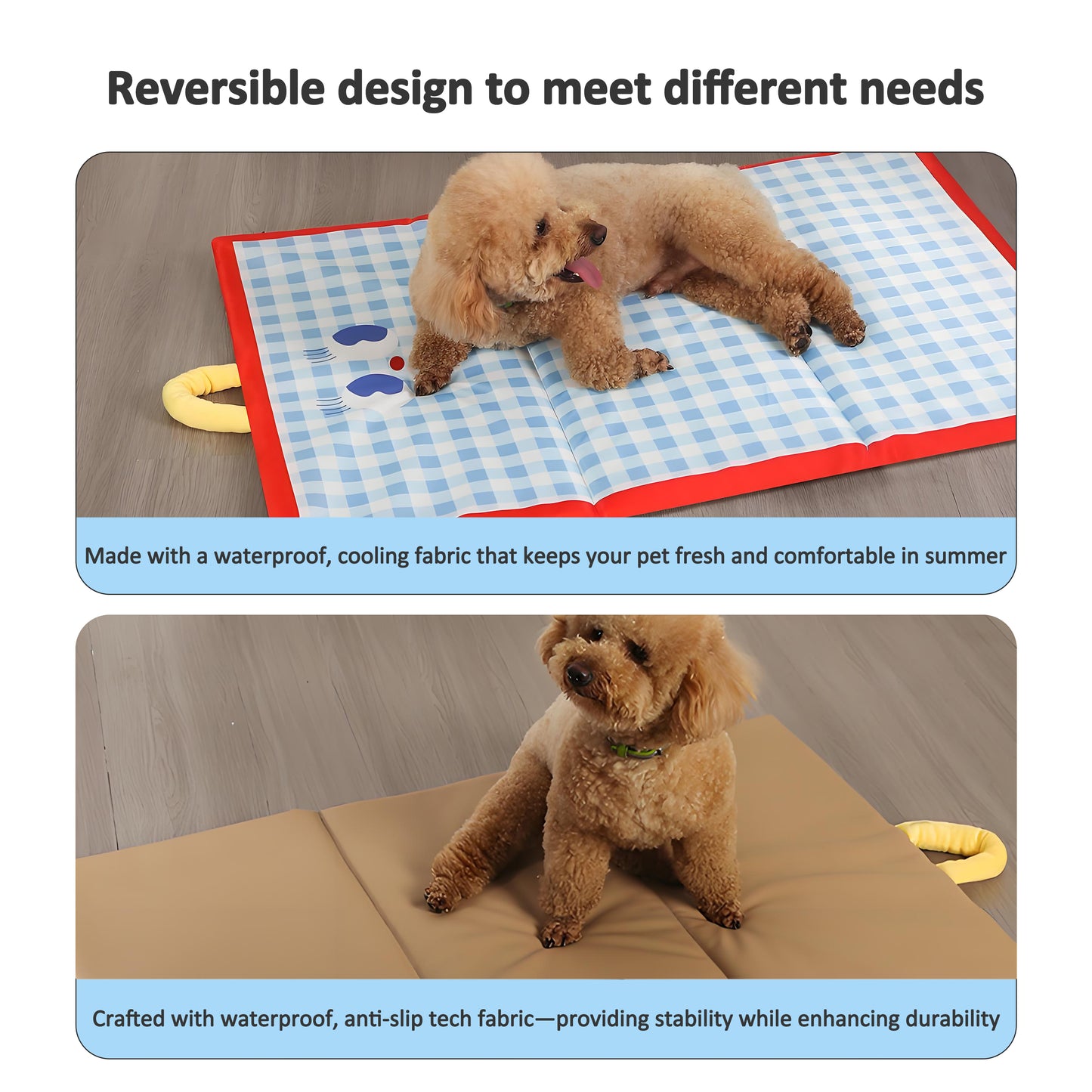 Rywell Cooling Pet Mat for Dogs & Cats, Waterproof Washable Summer Pet Bed, Anti-Slip Foldable Cooling Pad for Sleeping & Relaxing