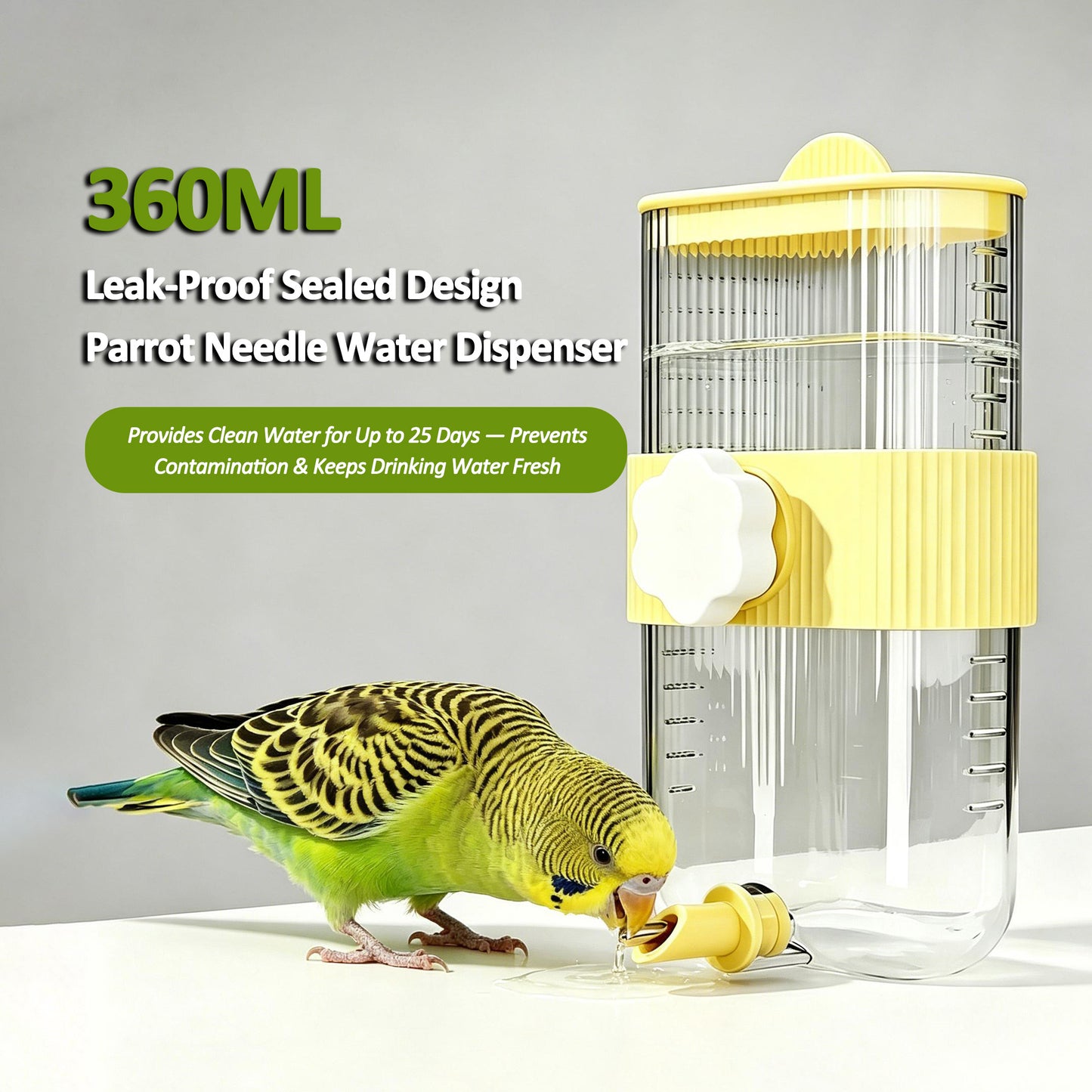 Rywell Automatic Hanging Parrot Water Dispenser – Leak-Proof No-Spill Bird Water Bottle for Budgies, Cockatiels & Lovebirds