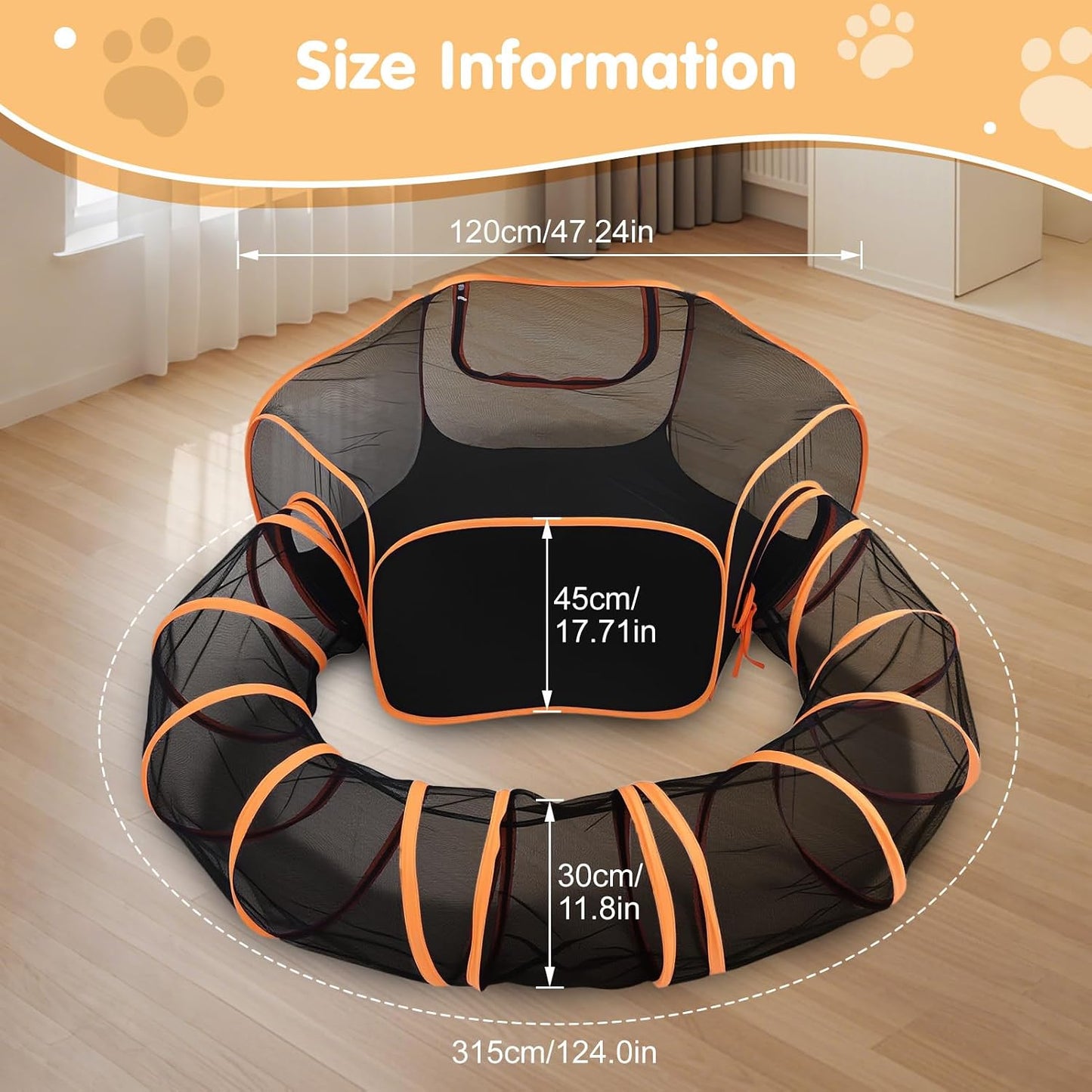 Rywell Portable Outdoor Cat Enclosure, Foldable Cat Tent for Indoor & Outdoor Cats, Cat Playpen Shelter for Travel, Camping & Backyard