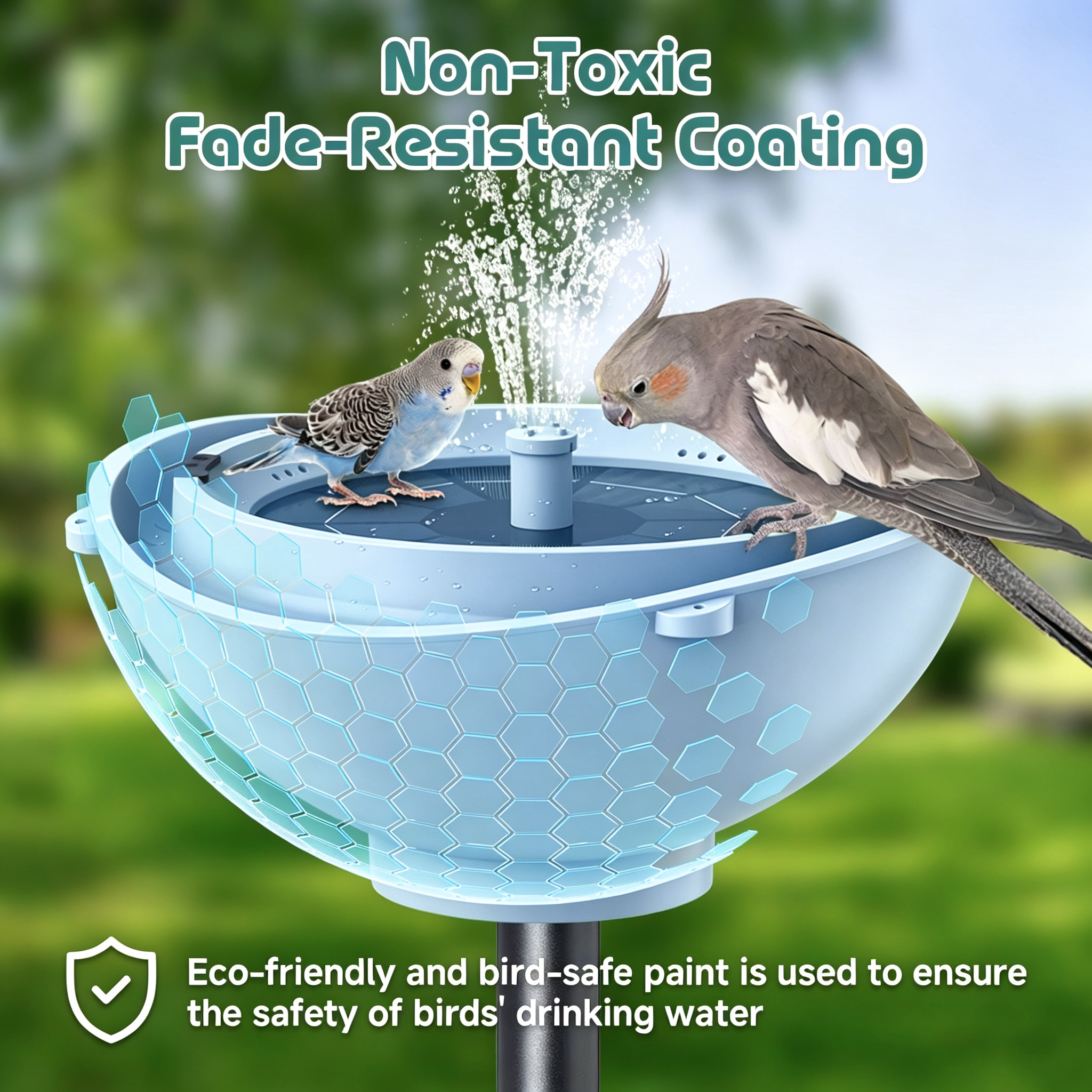 Rywell Solar Birdbath with Automatic Water Recycling & Filtration System