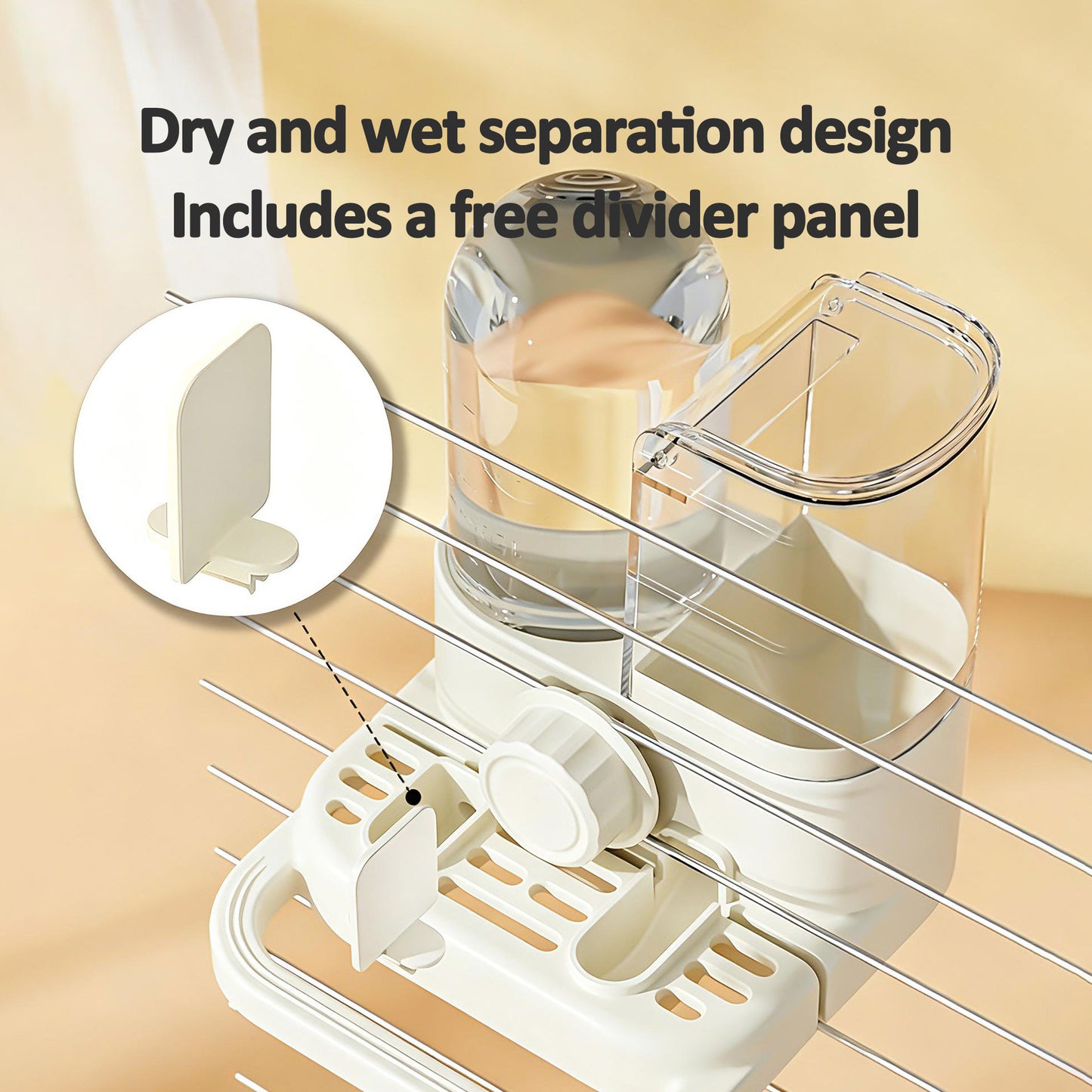 Rywell 2-in-1 Bird Feeder & Water Dispenser for Parrots, Cockatiels, Lovebirds & Mynah – Automatic Gravity Bird Cage Water Bottle & Feeding Station for Small Pet Birds