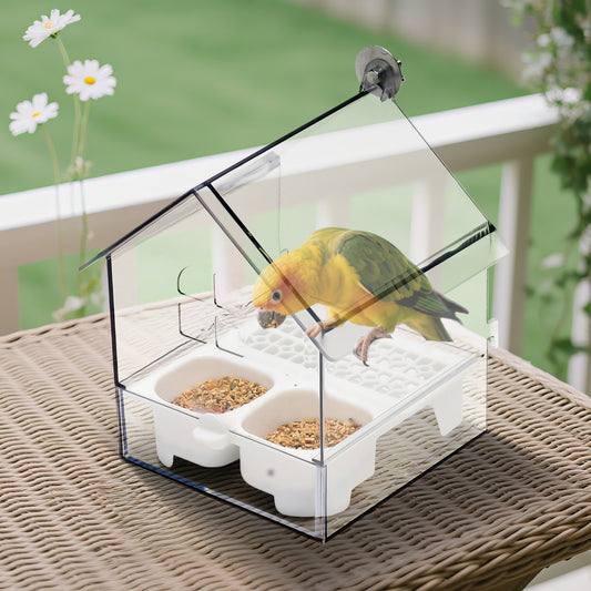 Rywell Hanging Parrot Bird Feeder – Spill-Proof & Splash-Proof Food Dispenser for Budgie, Lovebird, Cockatiel, Sun Conure