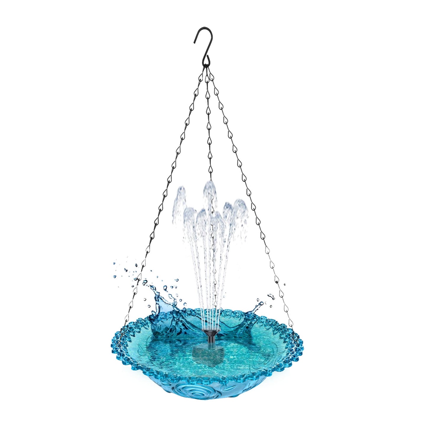 Rywell Solar Hummingbird Bath Fountain – Hanging Hummingbird Feeder & Bird Bath with Floating Solar Fountain for Outdoor Garden Decor