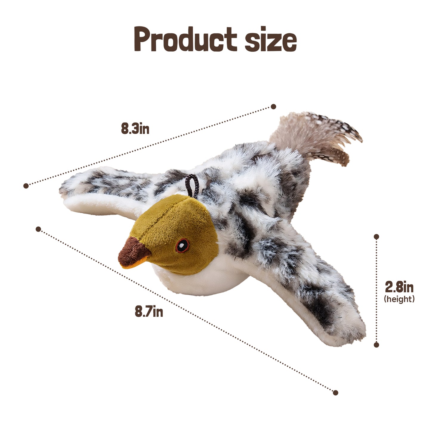 Rywell Interactive Electric Cat Toy – Realistic Flapping Bird with Sound, Hunting Training & Self-Play Teaser Wand for Cats