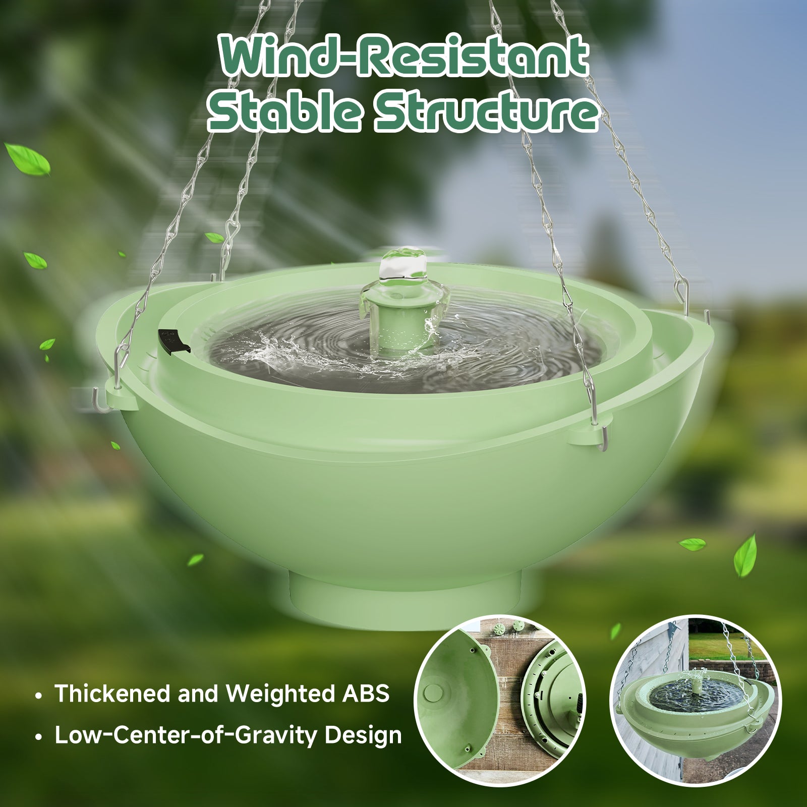 Rywell Solar Birdbath with Automatic Water Recycling & Filtration System