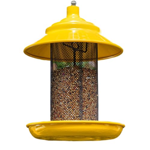 Rywell Bird Feeder for Finches, Tubular Mesh Garden Feeder with Tray, Wild Bird Feeders - for Garden, Yard, Patio, Balcony, Tree, Fence