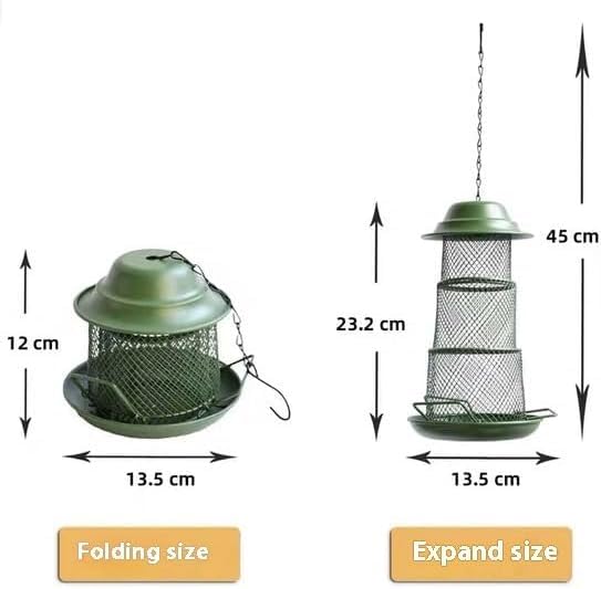 Rywell Bird Feeders for Outdoors Hanging, Waterproof Rooftop Bird Feeder with a Latch Feature, Squirrel Proof Wild Bird Seed for Outside Feeders and Garden Decoration Yard for Bird Watchers (3 Tier)