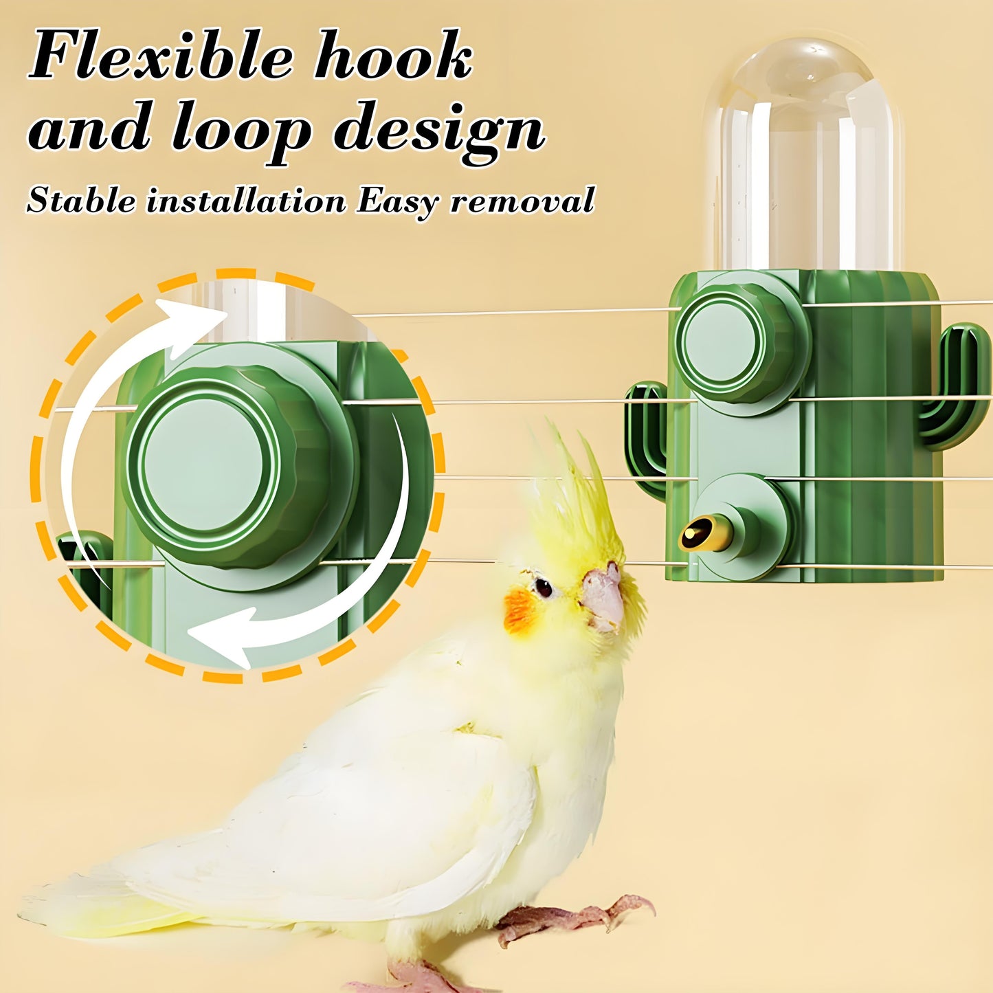 Rywell Bird Cage Water Dispenser - Birds Water Feeder, Bird Water Feeder | Parakeet Drinking Dispenser, Automatic Cactus Waterer Parrot Drinker, Birds Dispenser Supplies for Lovebirds Canary Budgies
