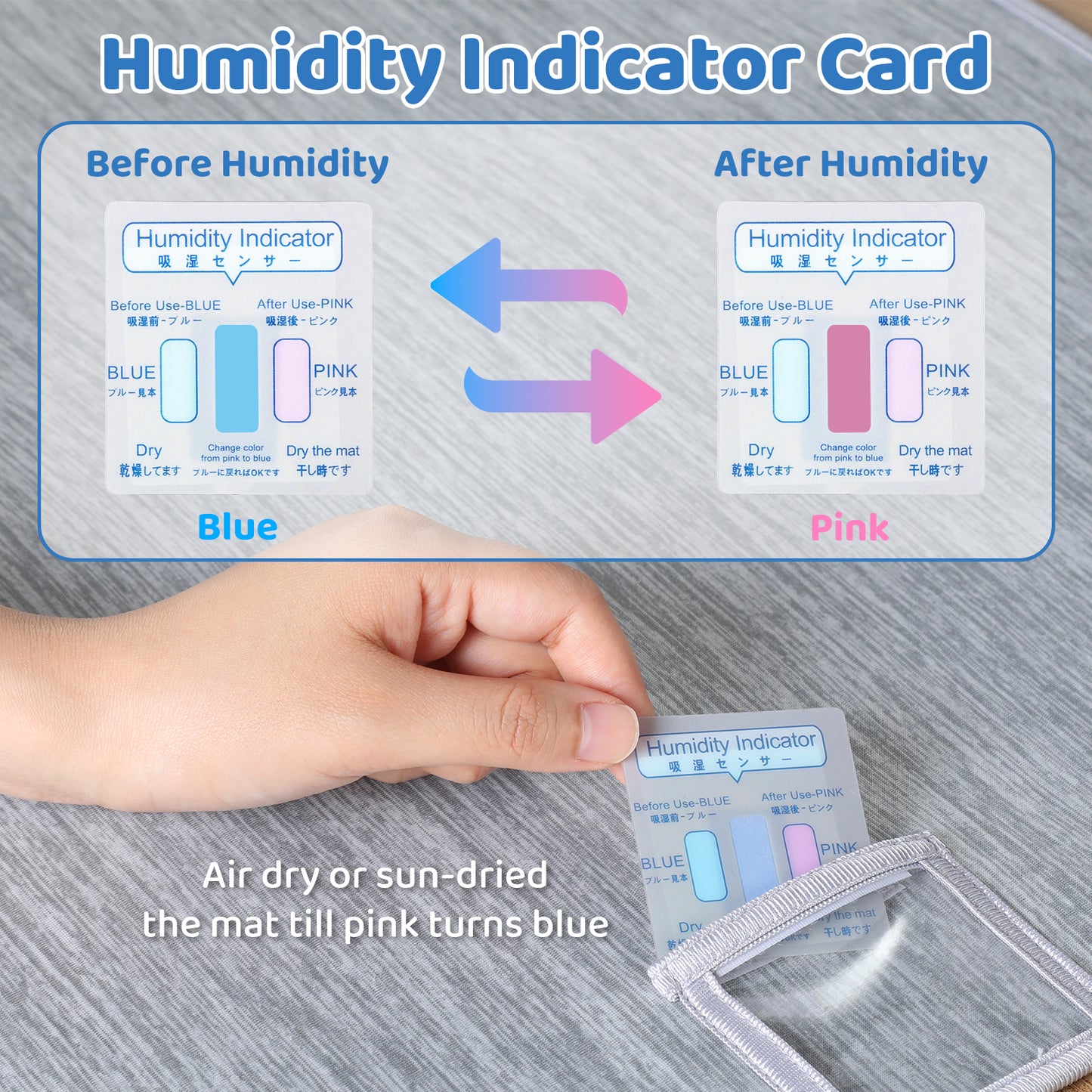 Rywell Pet Reusable Bed Pad Summer Cooling Dogs Mat with Humidity indicator card, Super Absorption Non-toxic Traning Mats Machine Washable & Portable, Indoors & Outdoors - S Grey