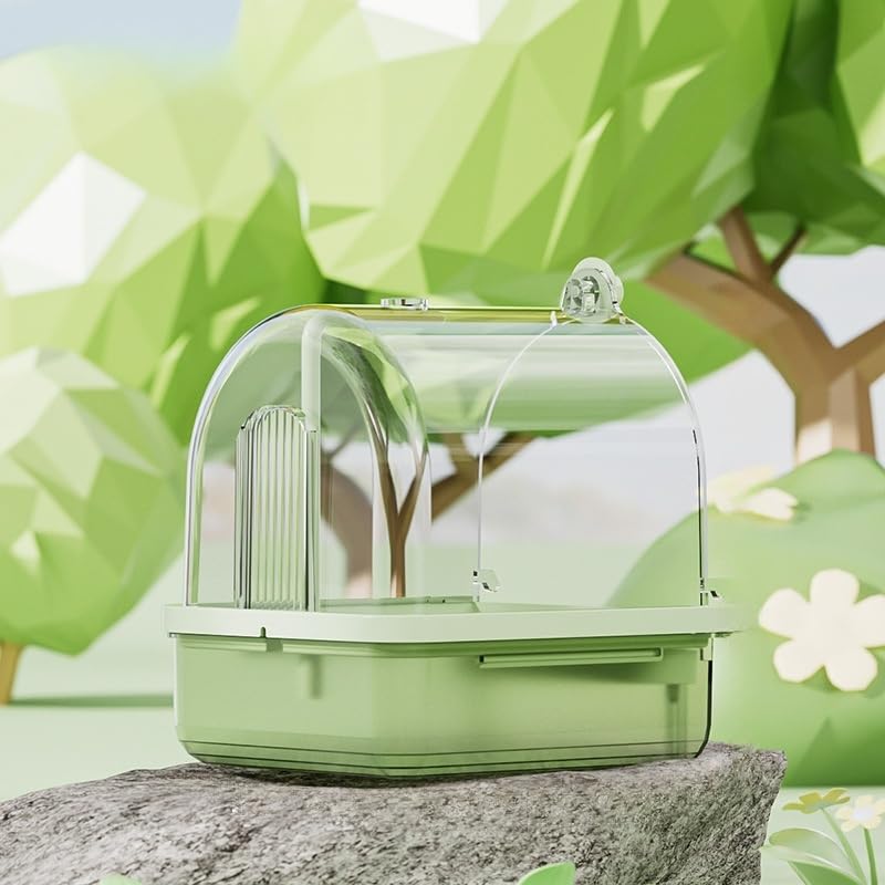 Rywell Hanging Bird Bath Box with Anti-Slip Base, Shower Bathing Pool for Parrots, Cockatiels, Lovebirds, Detachable Design