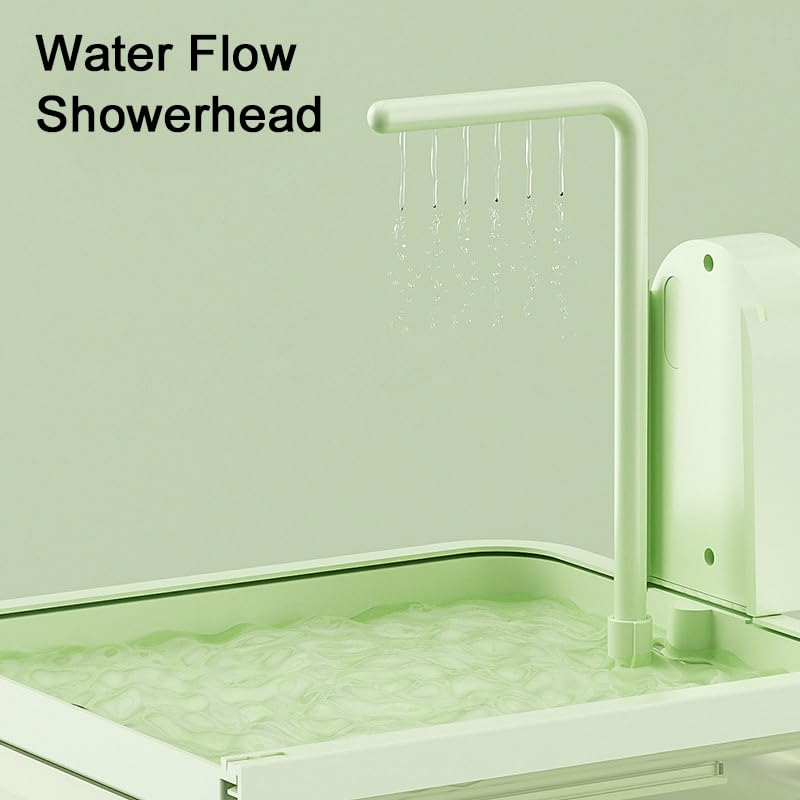 Rywell Hanging Bird Bath Box with Anti-Slip Base, Shower Bathing Pool for Parrots, Cockatiels, Lovebirds, Detachable Design