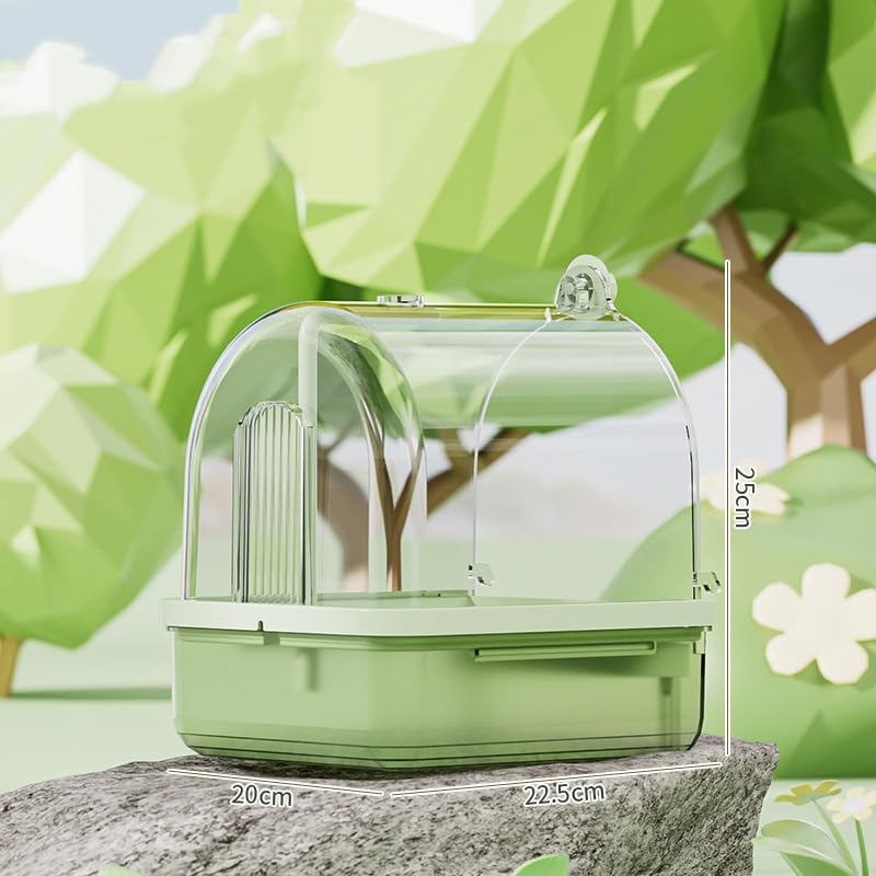 Rywell Hanging Bird Bath Box with Anti-Slip Base, Shower Bathing Pool for Parrots, Cockatiels, Lovebirds, Detachable Design