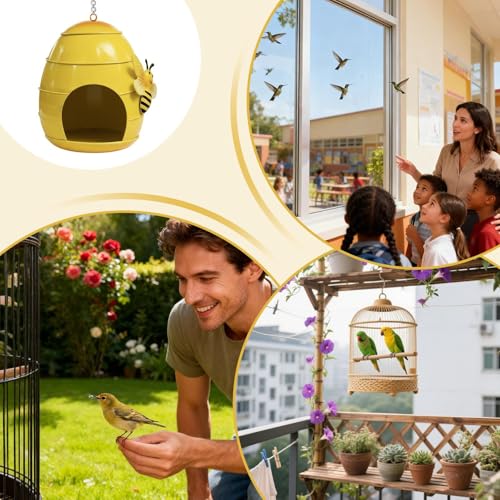 Rywell Outdoor Bird Feeder - Weatherproof Funny Food Holder,Outdoor Bird Feeders Garden Decor,for Attracting Finch Hummingbird Garden Patio Porch Balcony Terrace Landscape