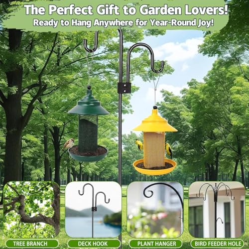 Rywell Bird Feeder for Finches, Tubular Mesh Garden Feeder with Tray, Wild Bird Feeders - for Garden, Yard, Patio, Balcony, Tree, Fence