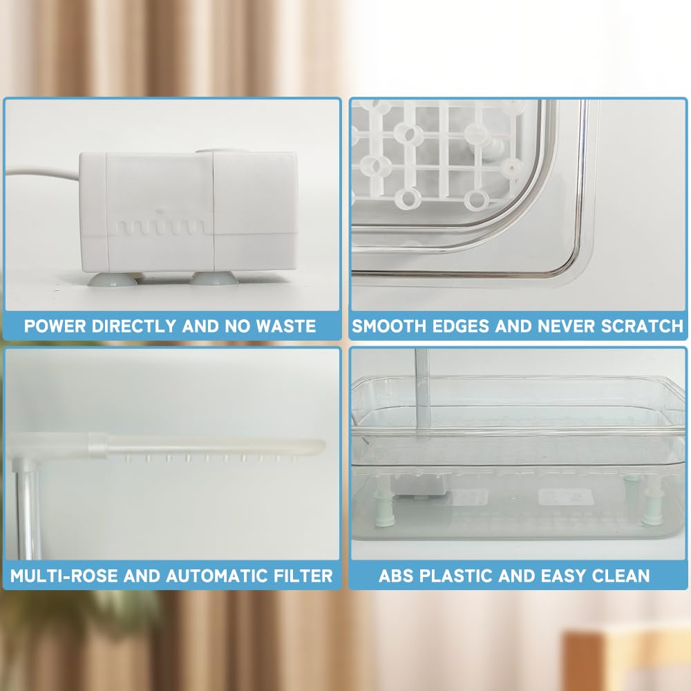 Rywell Parrot Bathtub Bird Automatic Bath Shower with 180 ° Circulating Faucet Contains USB and Power Plug for Medium Birds African Grey Amazon Conure Parakeet Cockatiel Lovebird