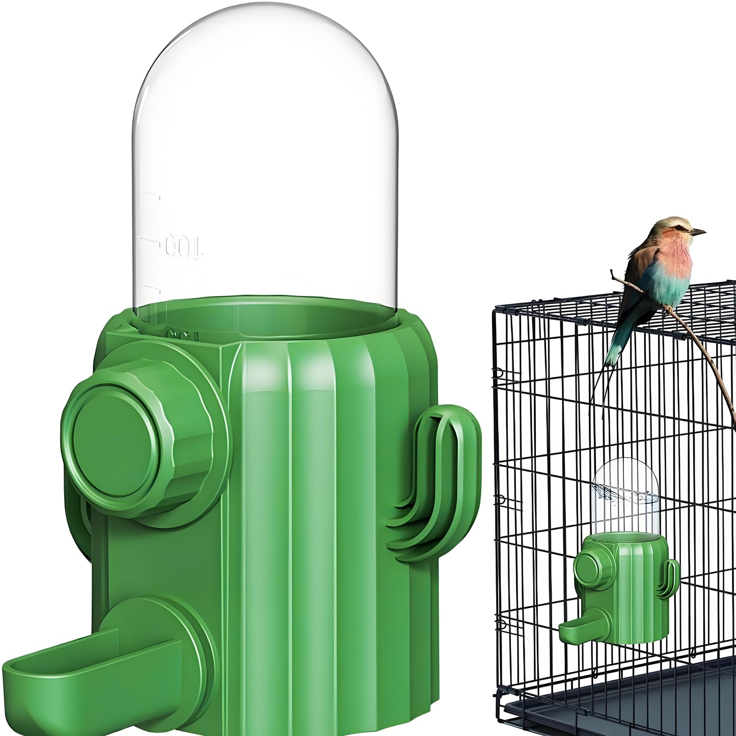 Rywell Bird Water Dispenser - Parakeet Water Dispenser, Automatic Cactus Dispenser Parrot Water Feeder | Parakeet Drinker Bird Cage Accessories, Waterer Feeding Supplies for Cockatiel Lovebirds Canary