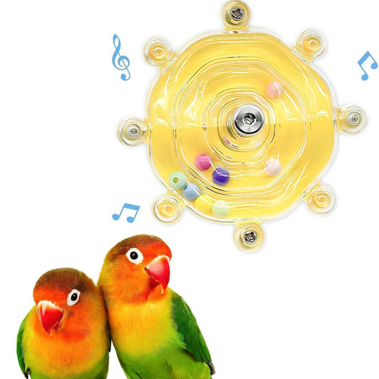 Rywell Bird Toys for Parakeets, Colorful Parakeet Toys Wheel, Interactive Spinner Rattle Parrot Toy, Cockatiel Toy for Bird Cage, Chewing Exercise for Conure, Budgies Enrichment Toys(Rondom Color)