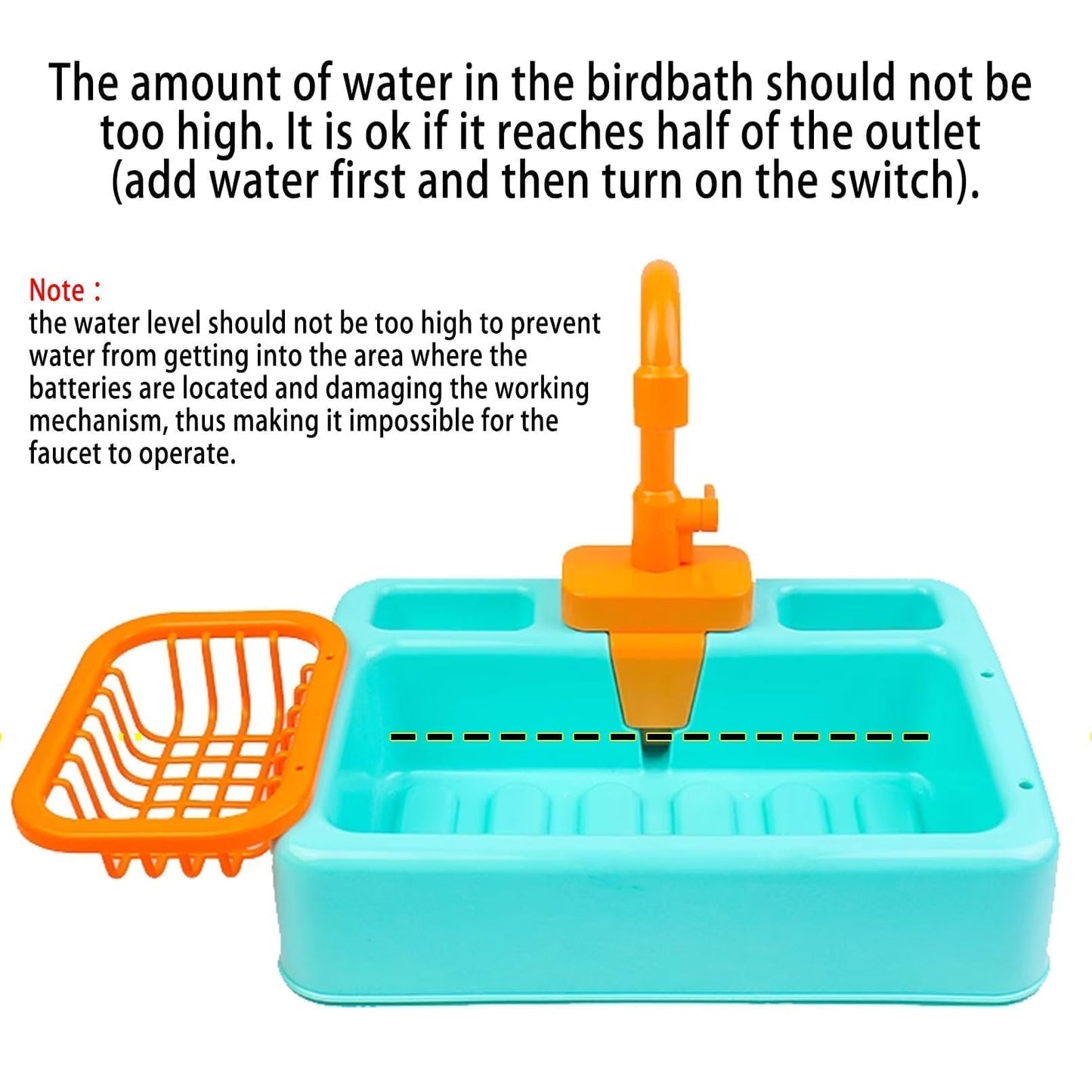 Rywell Bird Bathtub,Parrot Shower Box,Automatic Parakeet Bathtub with Faucet,Bird Bathing Tub Container Cage Accessory or Small Medium Birds Cockatiel Lovebird Budgie