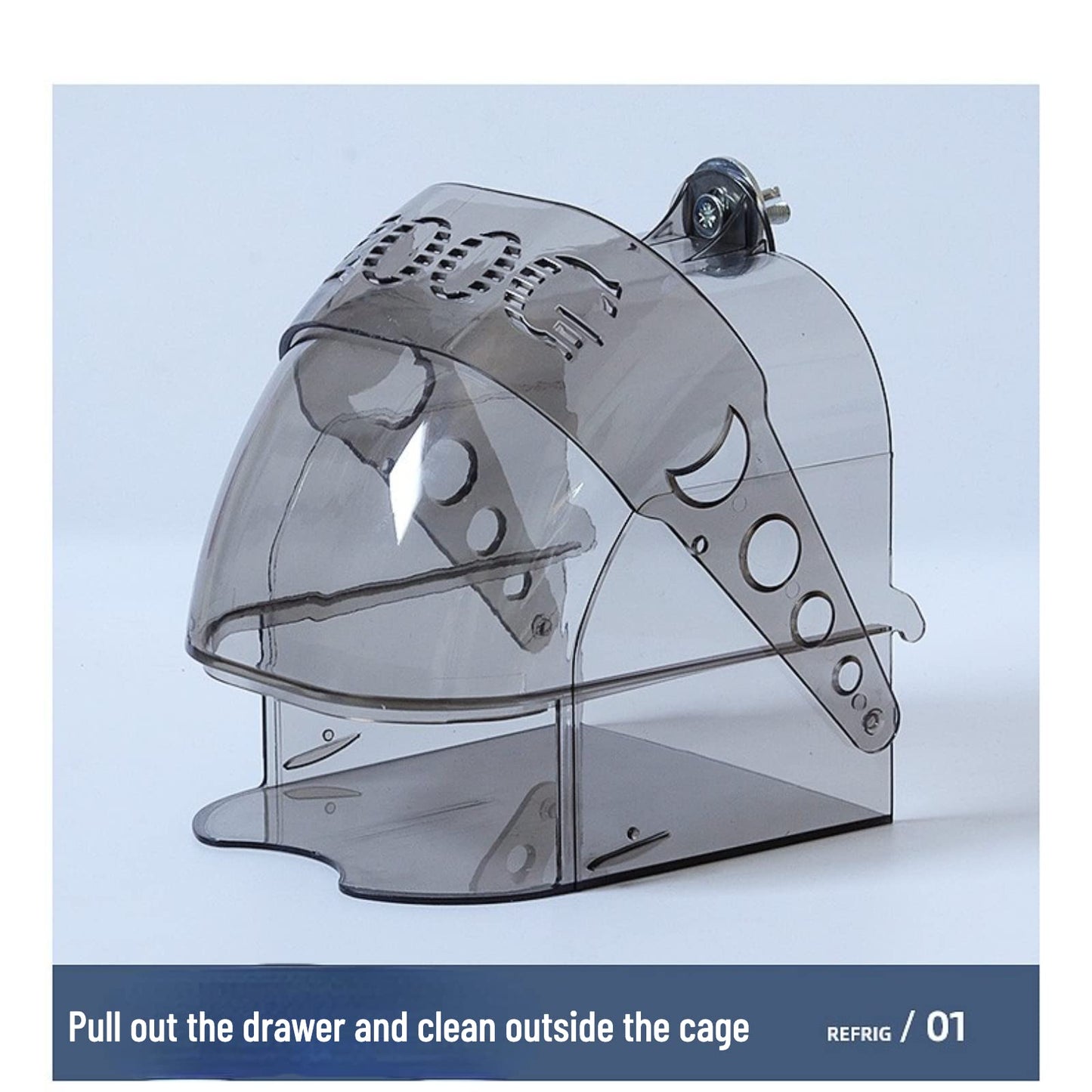 Rywell Bird Bath Cage, Cleaning Pet Supplies Cockatiel Bird Clear Bathtub with Bottom Drawer for Little Bird Parrots Spacious Parakeets Portable Shower for Most Birdcage