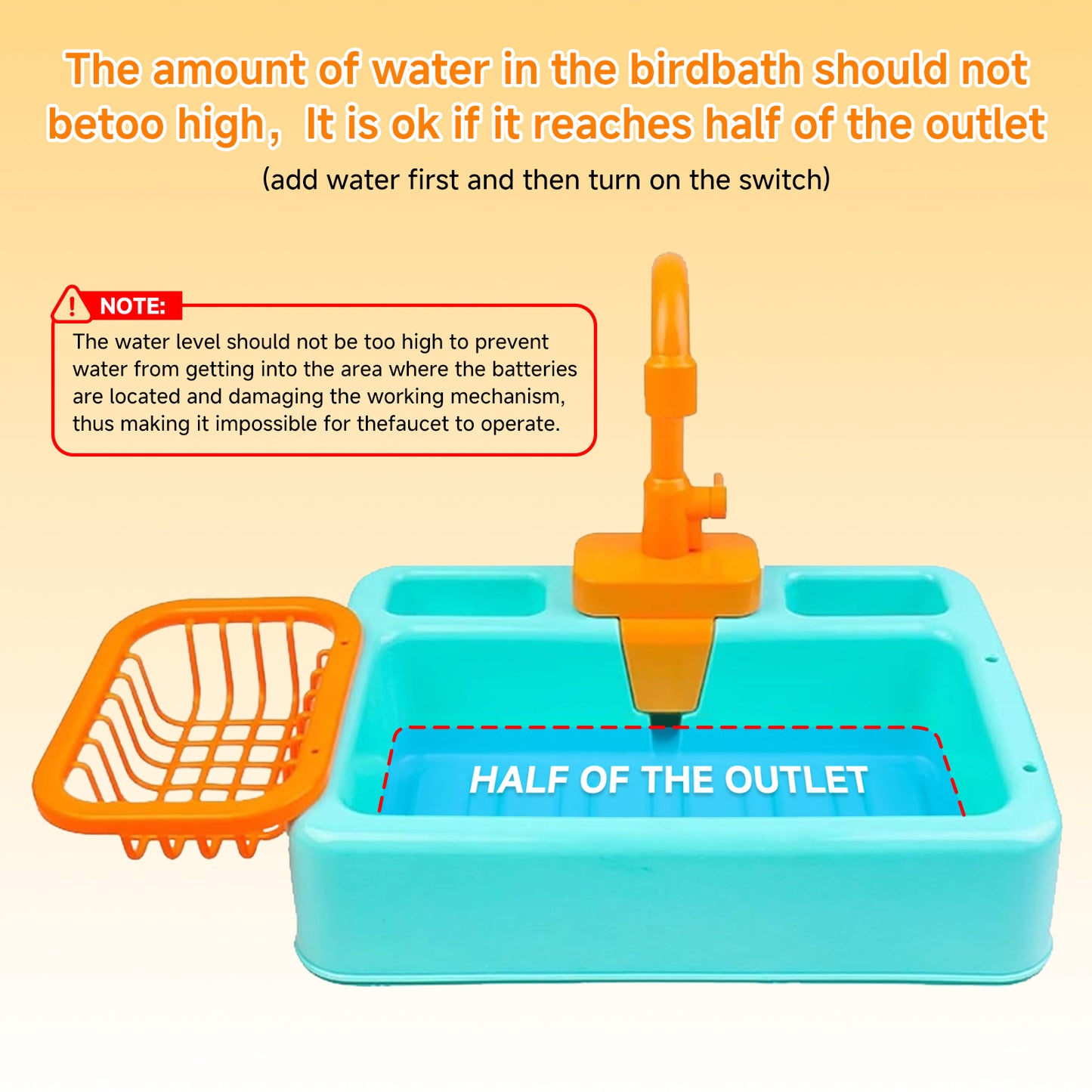 Rywell Bird Bathtub,Parrot Shower Box,Automatic Parakeet Bathtub with Faucet,Bird Bathing Tub Container Cage Accessory or Small Medium Birds Cockatiel Lovebird Budgie